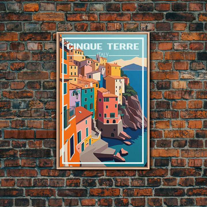 Cinque Terre, Italy Travel Poster, Europe Wall Art, Coastline, Travel Wall Print, Travel Poster, Travel Wall Art, Canvas Wall Print