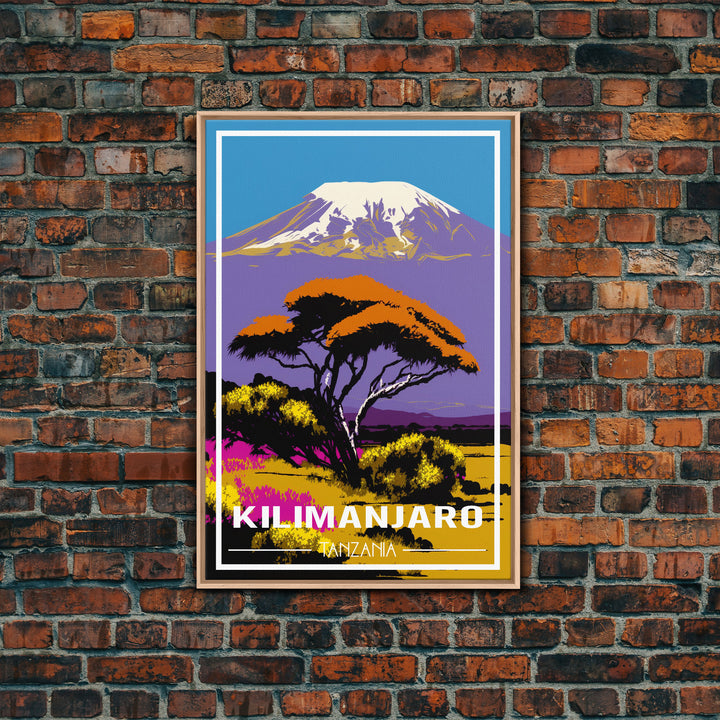 Mount Kilimanjaro Wall Art, African Poster, Tanzania Wall Art, Travel Wall Print, Travel Poster, Travel Wall Art, Canvas Wall Print