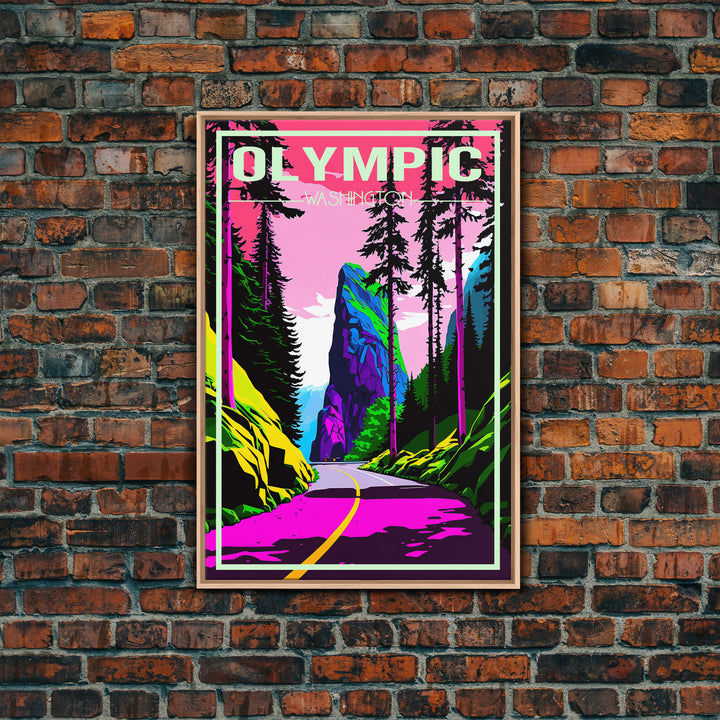 Olympic National Park, America Poster, Washington State, Travel Wall Print, Travel Poster, Travel Wall Art, Canvas Wall Print