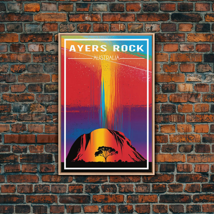 Australia Art, Ayers Rock, Australia, Colorful Art, Travel Wall Print, Travel Poster, Travel Artwork, Travel Wall Art, Canvas Wall Print