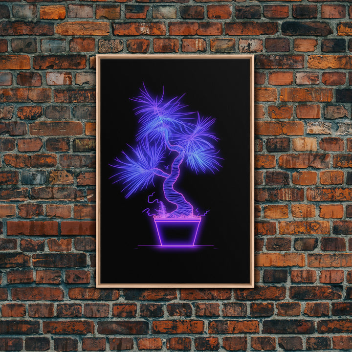 Violet Tropical Plant Wall Art, Potted Plant Wall Decor. Nature Art, Minimalist Print, Wall Decor, Canvas Print, Wall Art, Framed Canvas