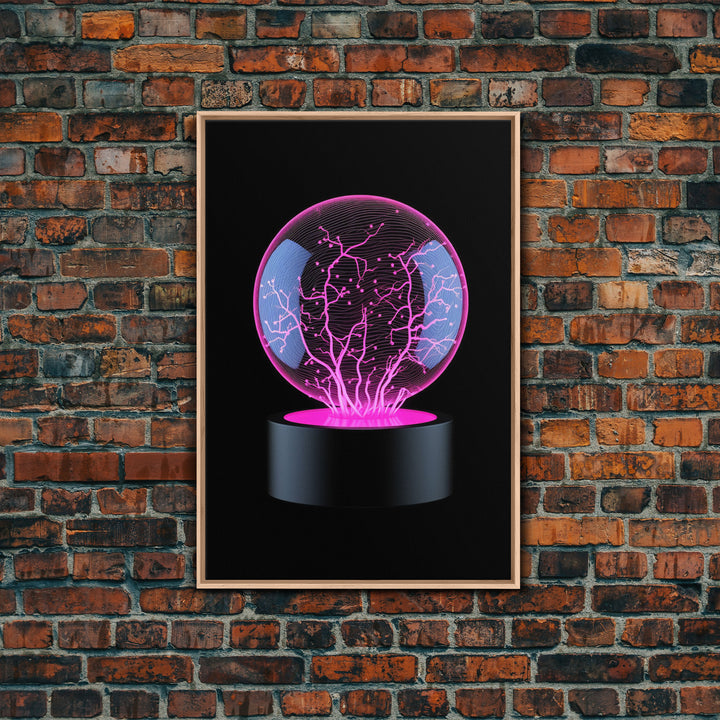 Plasma Ball Wall Decor, Science Art Print, Nerd Art, Geek Art Print, Minimalist Print, Wall Decor, Canvas Print, Wall Art, Framed Canvas