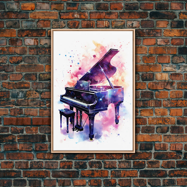 Grand Piano Wall Art, Musical Instrument Print, Studio Art, Framed Canvas Print, Piano Art, Baby Grand Piano