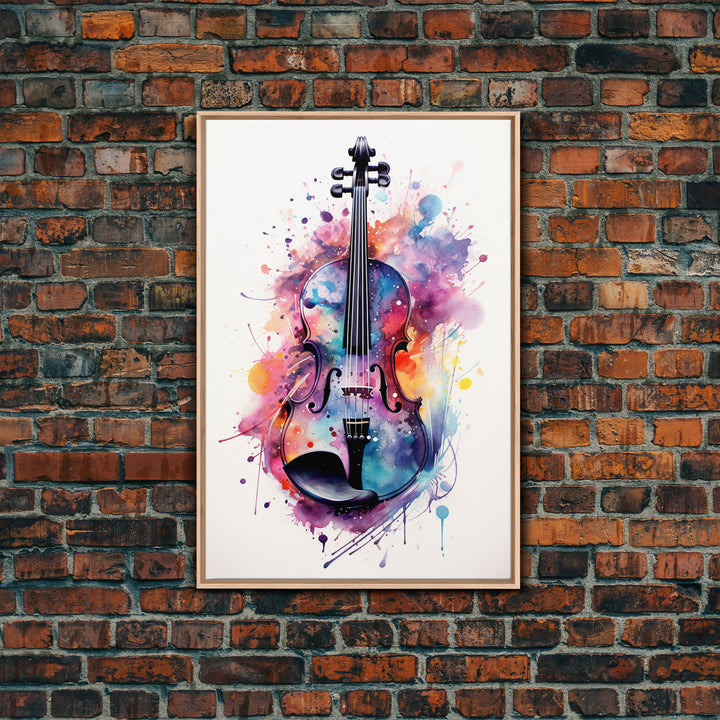 Violin Wall Art, Framed Canvas Print, Violin, Violin Art, Music Studio Decor, Instrument Print, Stringed Instruments