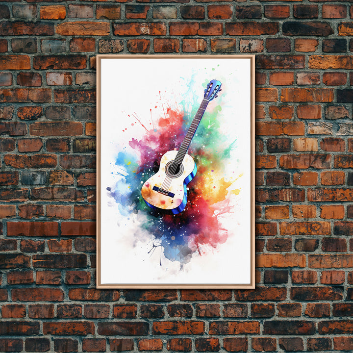 Cosmic Acoustic Guitar Wall Art Framed Canvas Print, Guitar Art, Guitar Wall Art, Music Art, Guitar Poster, Guitar Player Gift, Guitar Gifts