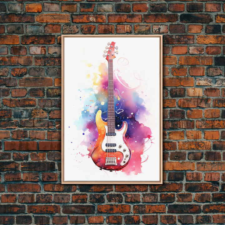 Electric Guitar Wall Art, Rock N Roll Decor, Graffiti Art, Splatter Art, Musician Gift Custom Guitar Art