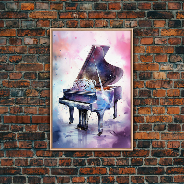 Grand Piano Wall Art, Musical Instrument Print, Studio Art, Framed Canvas Print, Piano Art, Baby Grand Piano