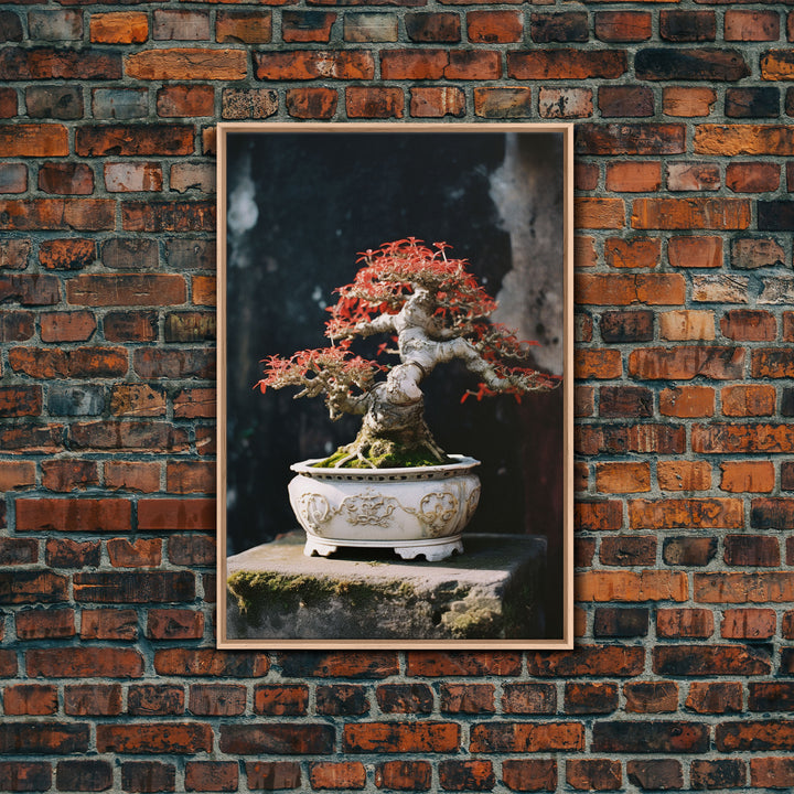 Bonsai Wall Art, Japanese Wall Print,  Asian Art, Canvas Print, Wall Art, Vertical Print, Travel Print, Client Gift, College Dorm Decor