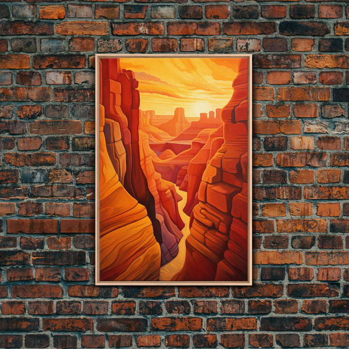 Canyon Wall Art, Sunset Wall Print, Landscape Print, Canvas Print, Wall Art, Vertical Art, Friendship Gift, Above Bed Art, Camper Wall Decor