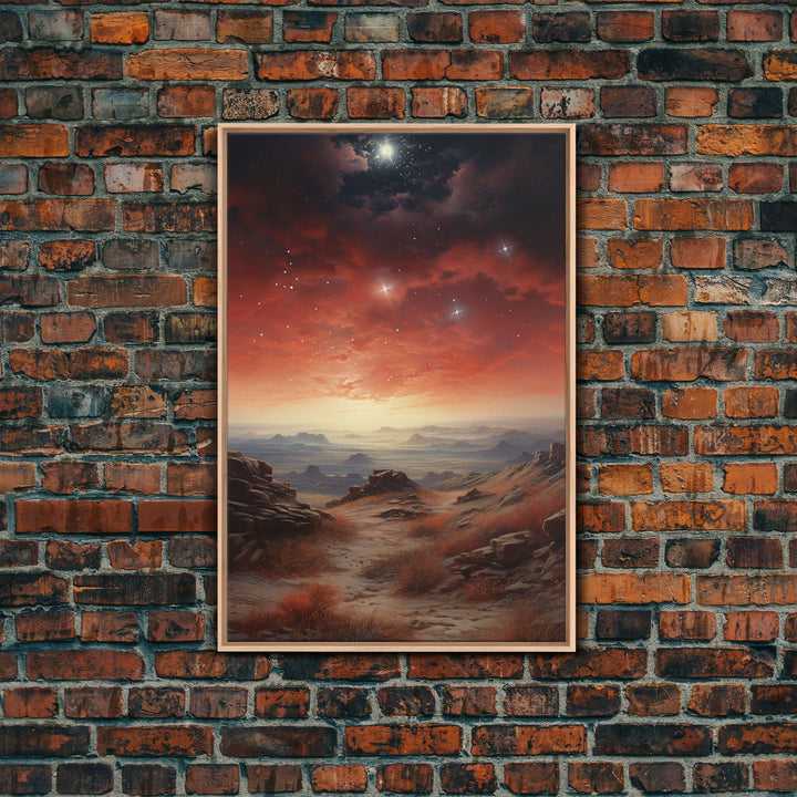 Sci Fi Wall Art, Fantasy Artwork, Space Wall Art, Tiny House Decor, Canvas Print, Wall Art, Vertical Art, Moving Gift, Game Room Decor