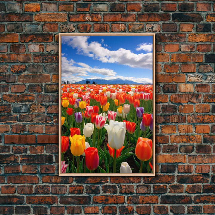 Tulips Wall Print, Flower Art Print, Vibrant Wall Art, Canvas Print, Wall Art, Vertical Art, Teacher Gift, Above Bed Decor, Office Prints