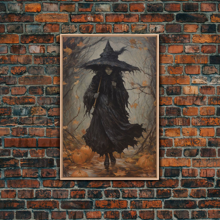 The Wicked Witch, Halloween Canvas Print, Framed Canvas, Unique Wall Art, Goth Art, Dark Academia, Witch Art, Witchcraft, Witch Decor