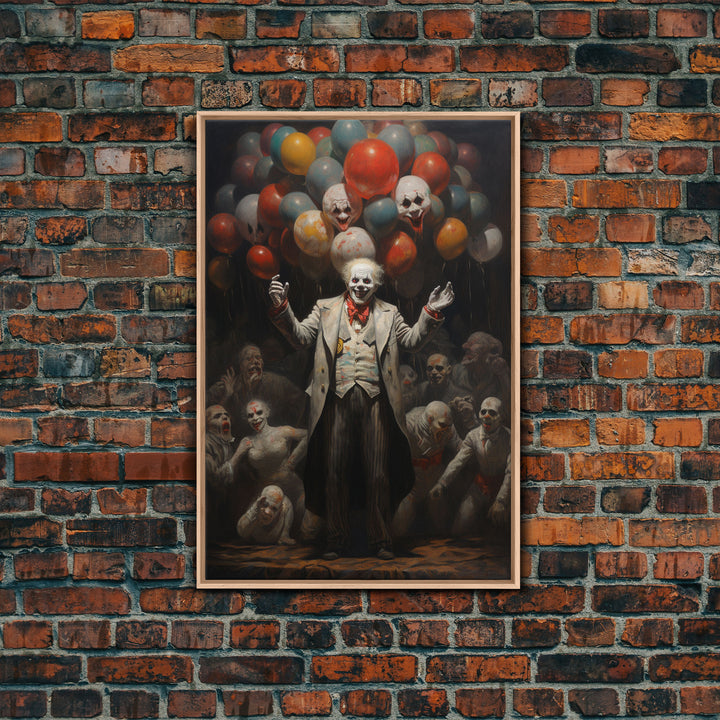 The Cursed Circus, Halloween Canvas Print / Framed Canvas, Victorian Gothic Oil Painting Print, Circus Decor, Macabre Horror Prints