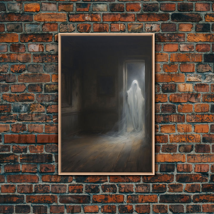 The Ghost In The Doorway, Macabre Halloween Decor, Halloween Poster / Canvas Print, Framed Wall Art, Dark Academia Goth Art