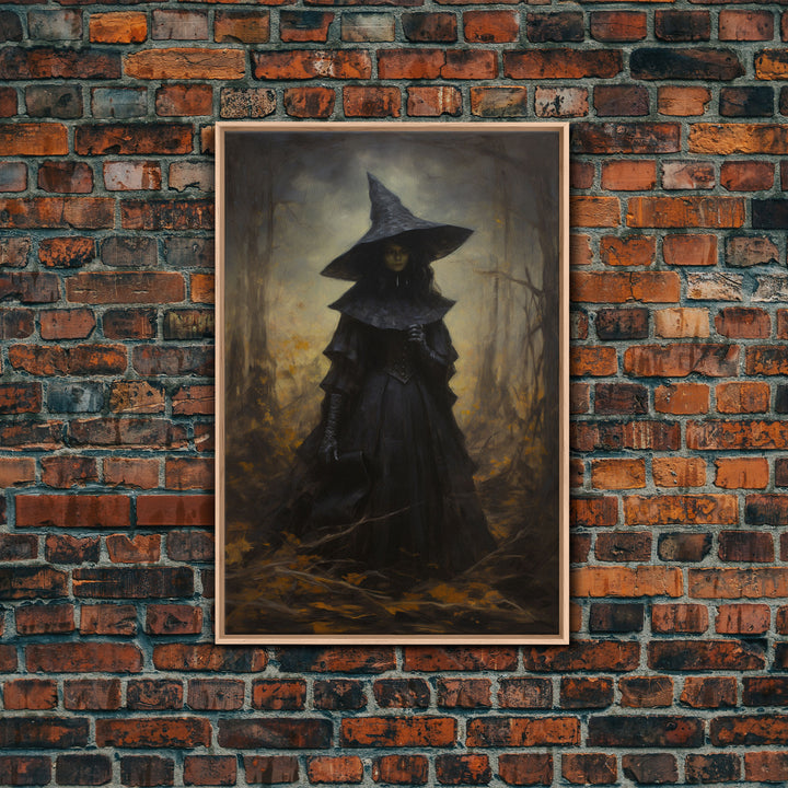 Gothic Witch Art, Framed Halloween Canvas, Canvas Print, Spooky Halloween Wall Art, Halloween Decoration, Witchy Decor