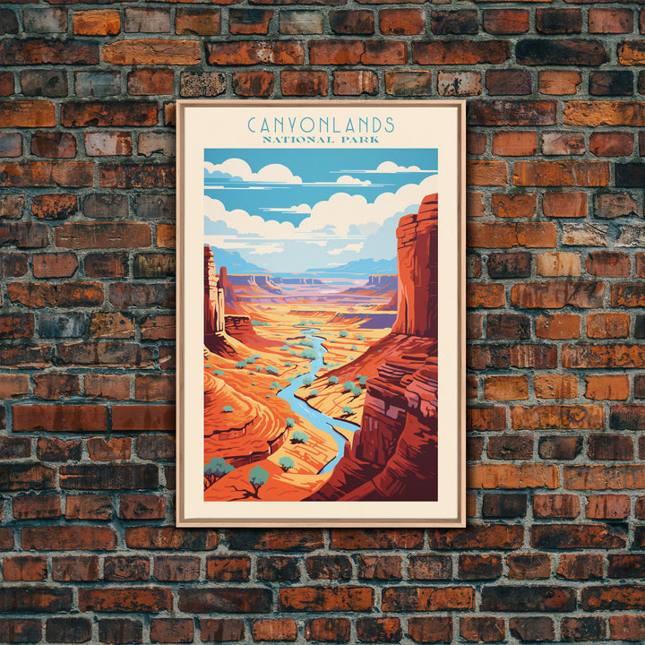 Canyonlands National Park Travel Poster Print, Canvas Print Wall Art, Utah Travel Art, Midcentury Modern Travel Decor