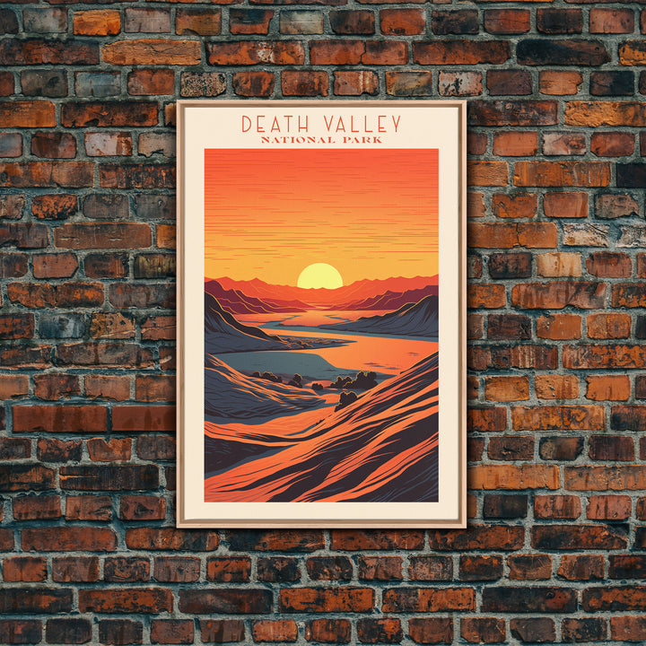 Death Valley National Park Travel Poster Print, Canvas Print Wall Art, California Travel Art, Midcentury Modern Travel Decor, MCM Wall Art