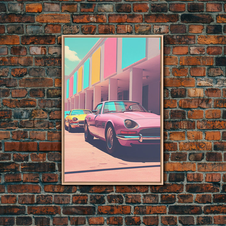 Classic Car Wall Art, Retro Art, Canvas Print, Wall Hanging, Portrait Art, Car Wall Art, Realtor Thank You, Apartment Wall Decor, Office Art