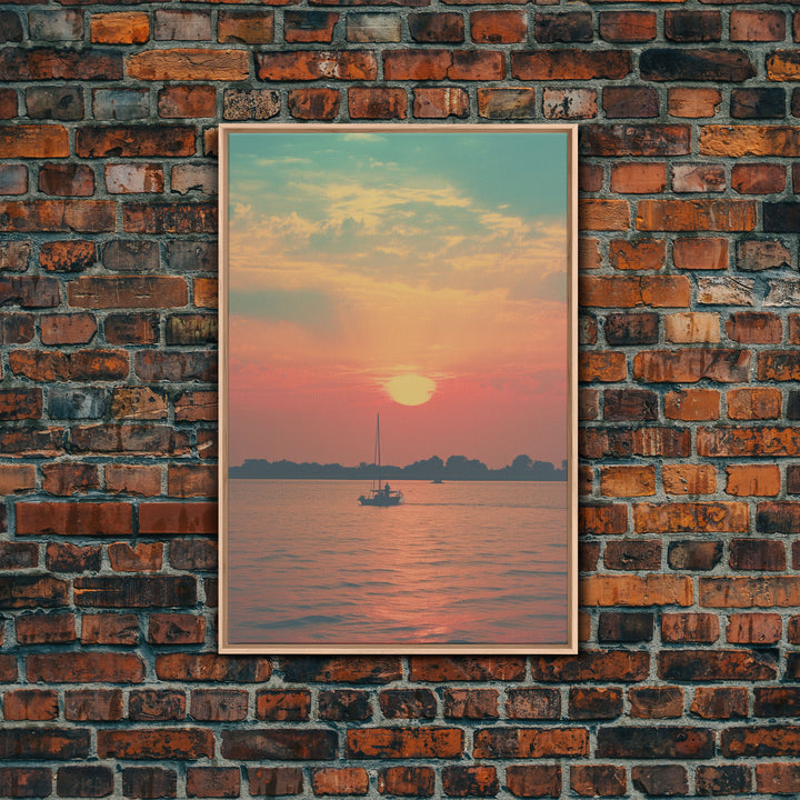 Ocean Wall Art, Sunset, Coastal Wall Art, Canvas Print, Wall Hanging, Portrait Art, Housewarming Gift, Family Home Decor, Living Room Prints