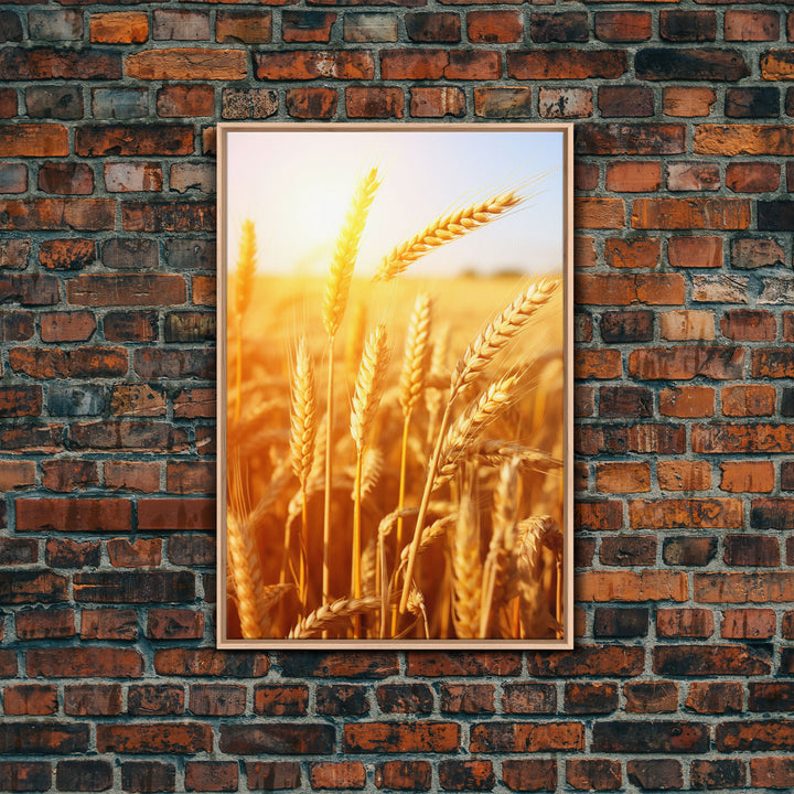 Wheat Field Print, Nature Wall Art, Canvas Print, Wall Hanging, Portrait Art, Farmhouse Wall Decor, Country Wall Art, Kitchen Prints