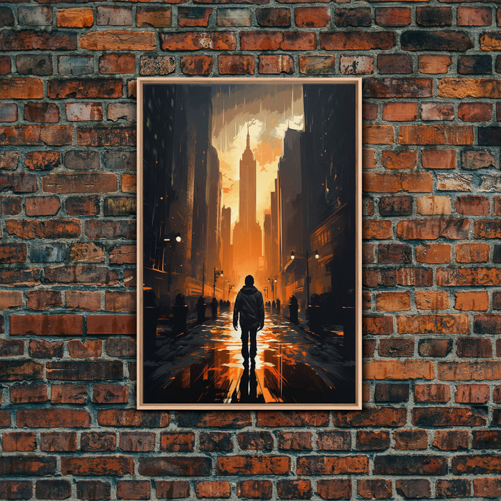 Dystopian Art, City, Urban Art, Cityscape Art, Canvas Print, Wall Hanging, Portrait Art, Gift For Coworker, Video Game Art, Tiny House Decor