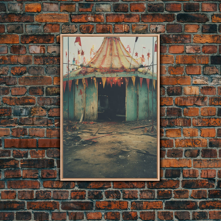 Carnival Art, Circus Tent, Minimalist Art, Canvas Print, Wall Hanging, Portrait Art, Creepy Wall Decor, Spooky Art Print, Modern Prints