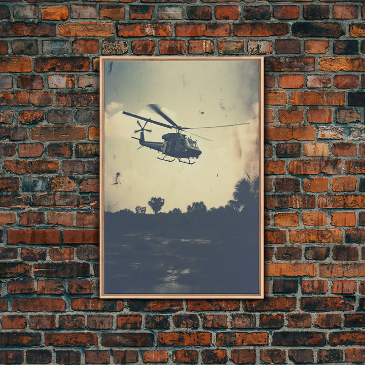 Helicopter, Aviation Wall Art, Lofi Art Print, Canvas Print, Wall Hanging, Portrait Art, Retro Art Print, Pilot Gift, Teen Boy Wall Art