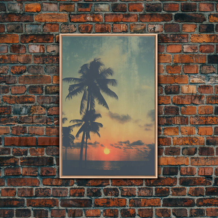 Palm Tree Wall Art, Tropical Wall Art, Beach Wall Art, Canvas Print, Wall Hanging, Portrait Art, Home Wall Decor, Hostess Gift, Office Print