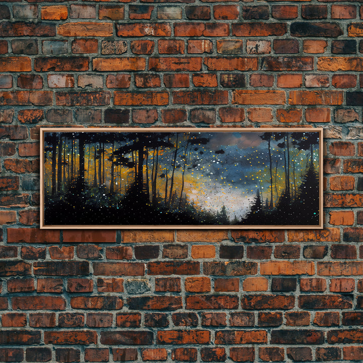 Wondrous Pine Tree Forest Wall Art, Framed Canvas Print, Original Oil Painting Canvas Print, Framed Wall Decor, Wood Frame Art