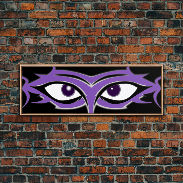 Violet Mask Wall Art Print, Ornate Wall Canvas Print, Eye Canvas Art, Framed Art Print, Wall Decor, Panoramic, Wall Art, Canvas Print