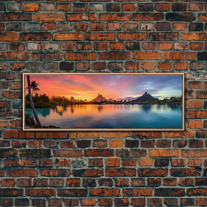 Beautiful Bora Bora Vacation Art, Bora Bora Photography Print, Panoramic Beach Art, Panoramic Photo Print, Lake House Art, Travel Decor