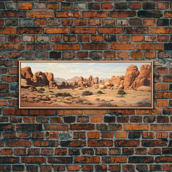 Arches National Park Poster, Utah, Extra Large Horizontal Wall Art, Watercolor Travel Print, Framed Canvas Print Wall Decor