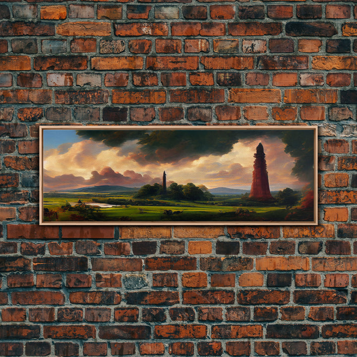 The Dark Tower, Ready To Hang Canvas Print, Panoramic Art, High Fantasy Concept Art