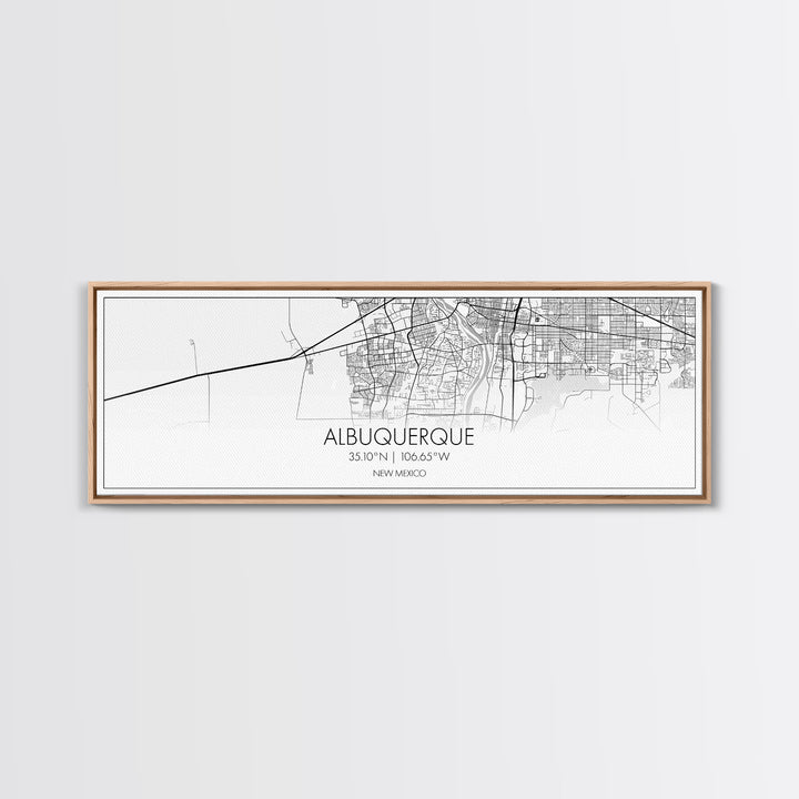 Panoramic Albuquerque City Map, New Mexico Art, Map Print, Minimalist Wall Art, Canvas Art, Housewarming Gift, Street Map Art, Closing Gift