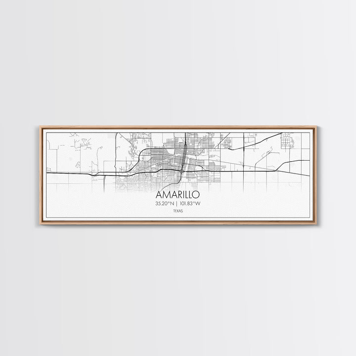 Panoramic Amarillo City Map, Texas Art, Map Print, Minimalist Wall Art, Canvas Art, Housewarming Gift, Street Map Art, Closing Gift