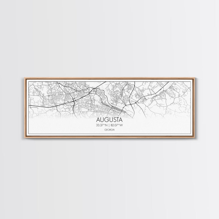 Panoramic Augusta City Map, Georgia Art, Map Print, Minimalist Wall Art, Canvas Art, Housewarming Gift, Street Map Art, Closing Gift