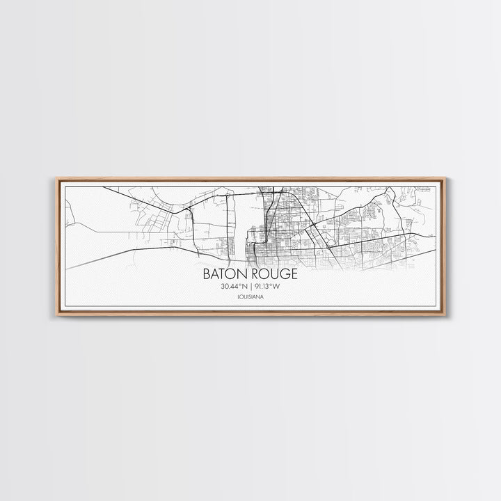 Panoramic Baton Rouge City Map, Louisiana Art, Map Print, Minimalist Wall Art, Canvas Art, Housewarming Gift, Street Map Art, Closing Gift