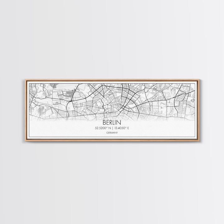 Panoramic Berlin City Map, Germany Art, Map Print, Minimalist Wall Art, Canvas Art, Housewarming Gift, Street Map Art, Closing Gift