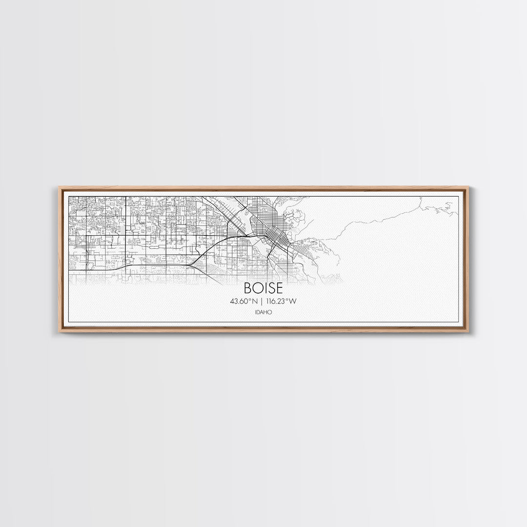 Panoramic Boise City Map, Idaho Art, Map Print, Minimalist Wall Art, Canvas Art, Housewarming Gift, Street Map Art, Closing Gift