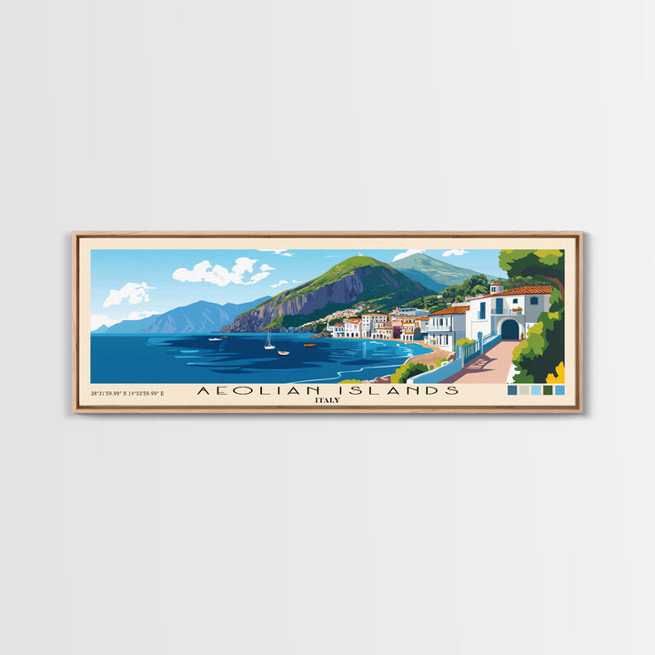 Aeolian Islands, Italy Panoramic Print, Vacation Gift, Italy Wall Art, Vacation Wall Art, Vacatation Memories, Beach Decor, Beach Or Lakehouse Art