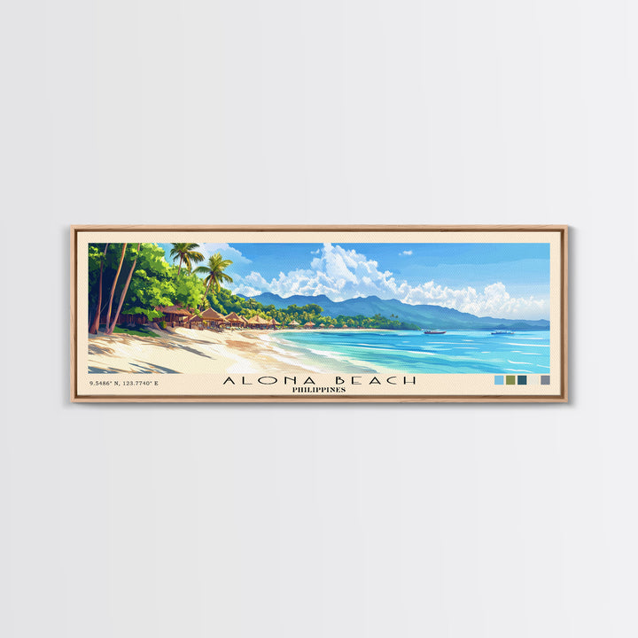 Alona Beach, Philippines Panoramic Print, Vacation Gift, Philippines Wall Art, Vacation Wall Art, Vacatation Memories, Beach Decor, Beach Or Lakehouse Art