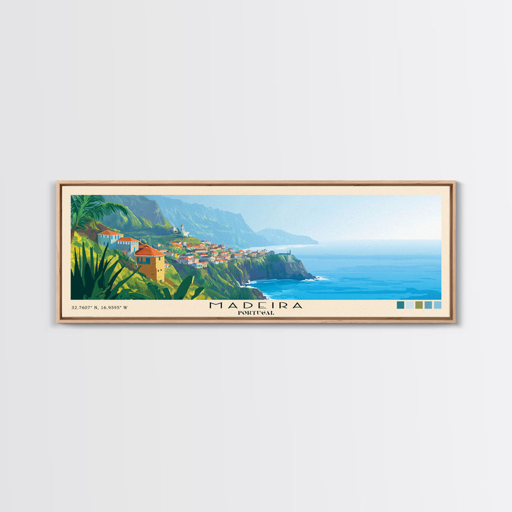 Madeira, Portugal Panoramic Print, Vacation Gift, Portugal Wall Art, Vacation Wall Art, Vacatation Memories, Beach Decor, Beach Or Lakehouse Art