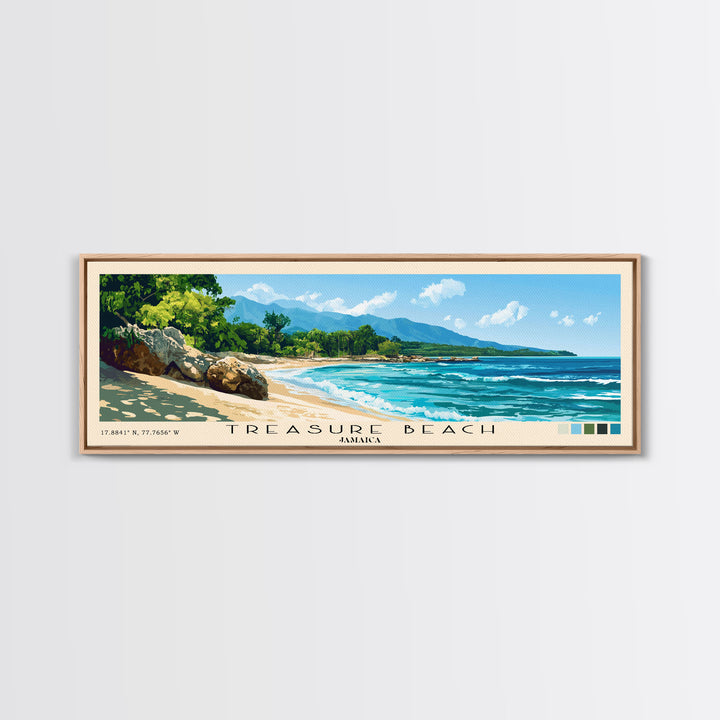 Treasure Beach, Jamaica Panoramic Print, Vacation Gift, Jamaica Wall Art, Vacation Wall Art, Vacatation Memories, Beach Decor, Beach Or Lakehouse Art