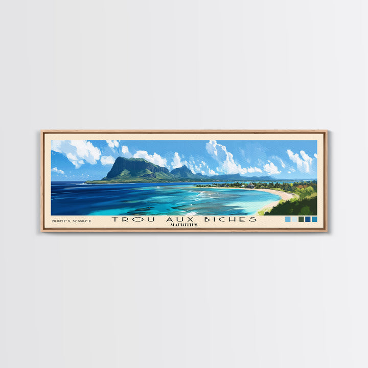 Trou aux Biches, Mauritius Panoramic Print, Vacation Gift, Mauritius Wall Art, Beach Painting, Beach Decor, Beach Or Lakehouse Art