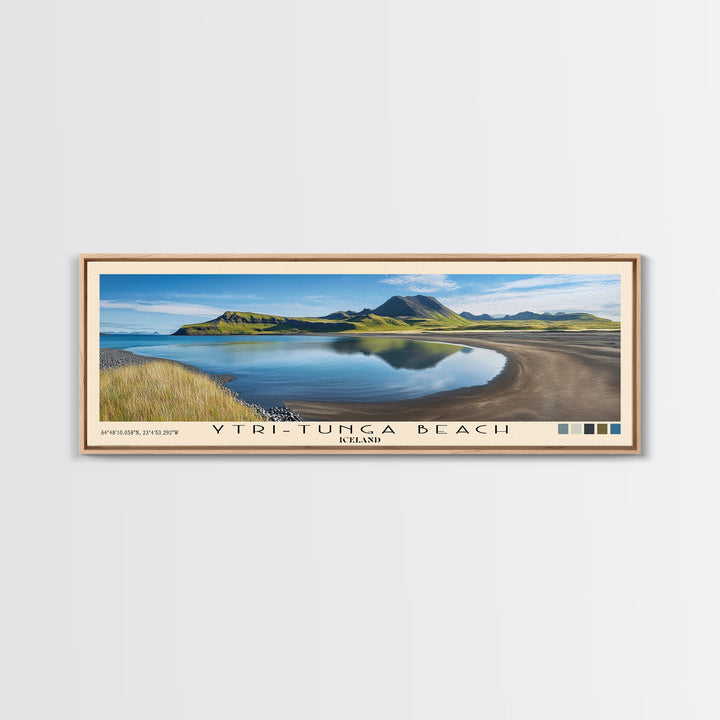 Ytri-Tunga Beach, Iceland Panoramic Print, Vacation Gift, Iceland Wall Art, Beach Painting, Beach Decor, Beach Or Lakehouse Art