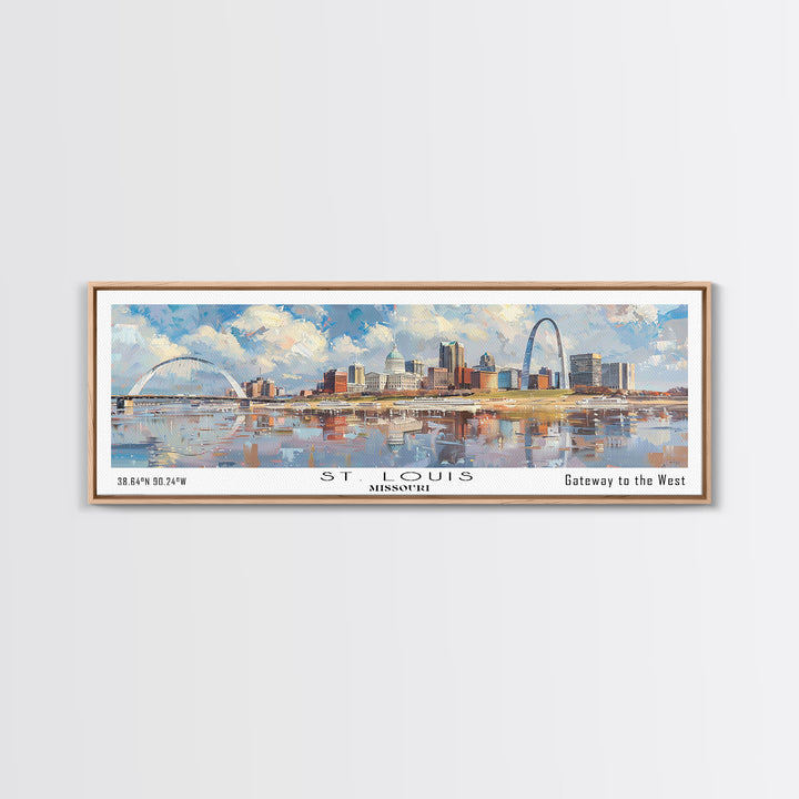 St. Louis Missouri Travel Poster, Framed Canvas Print, Wall Art, Home Decor, Travel Gift, Living Room Art, Retro Style Art, Office Decor