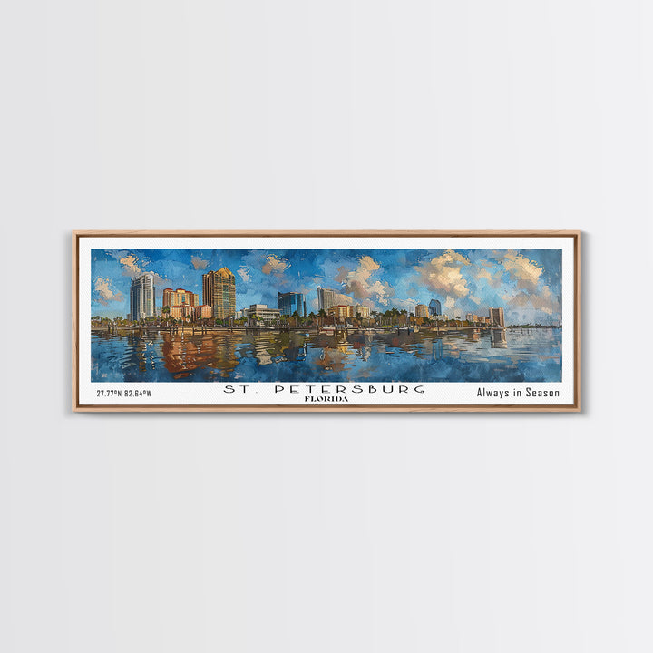 St. Petersburg Florida Travel Poster, Framed Canvas Print, Wall Art, Home Decor, Office Art, Living Room Art, Travel Gift, Vintage Style