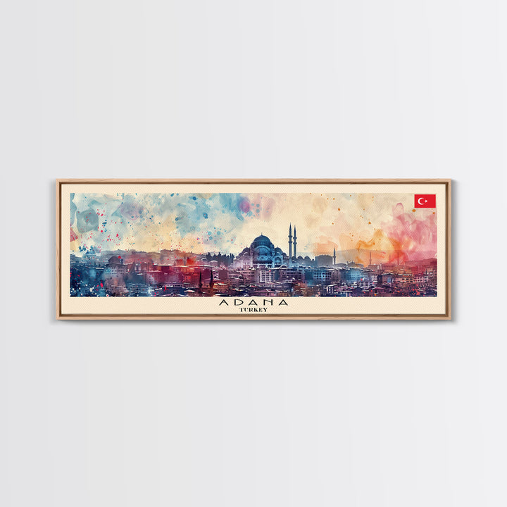 Adana Turkey Travel Art, City Art, Framed Canvas Print or Metal Wall Art, Europe Travel Poster, Panoramic Wall Art, Extra Wide Wall Art