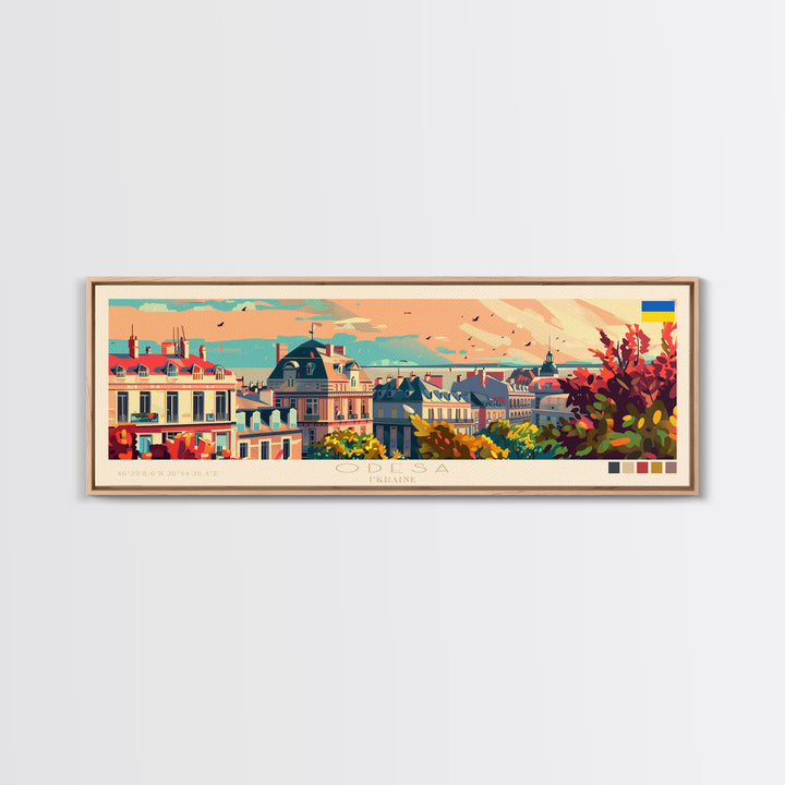 Odesa Ukraine Travel Print Wall Art, Panoramic City Art, Travel Art, Wall Decor, Vacation Gift, Framed Canvas Print Or Metal Art