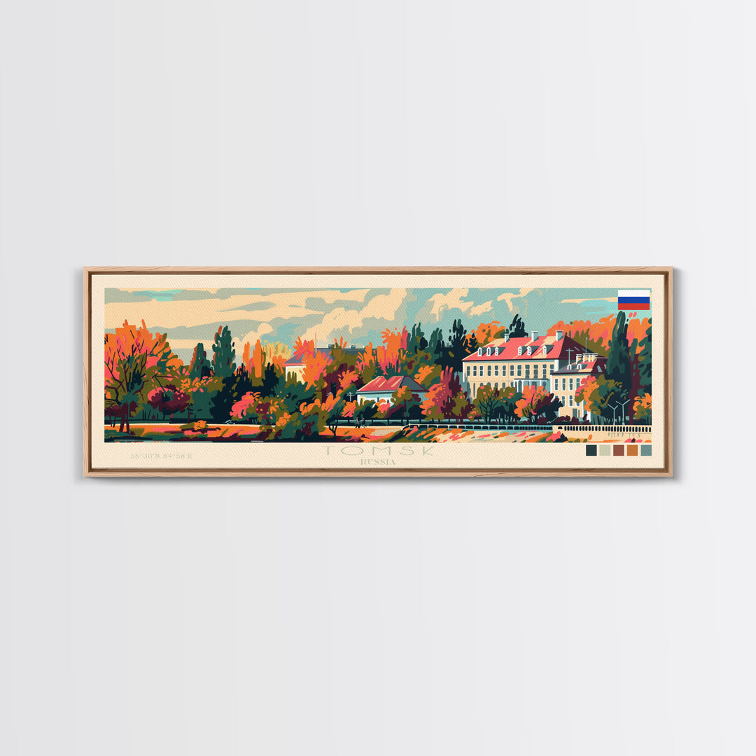 Tomsk Russia Wall Art, Panoramic Travel Poster, Panoramic Framed Canvas Print, City Wall Art, Wall Hanging Home Decor, Travel Art